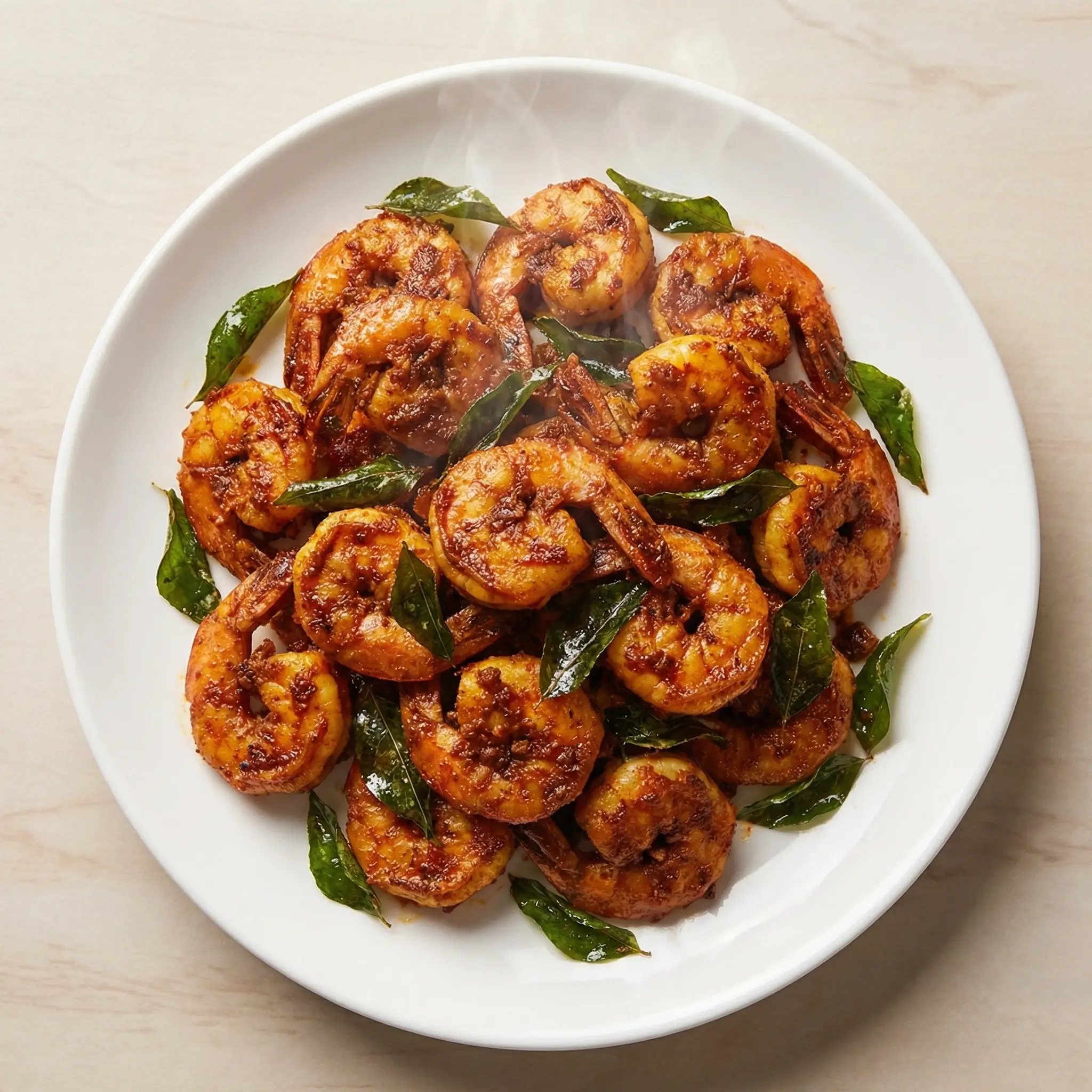 Chemmen Thenga Kothu - Kerala prawns with coconut at Olive South Indian Cuisine Calgary