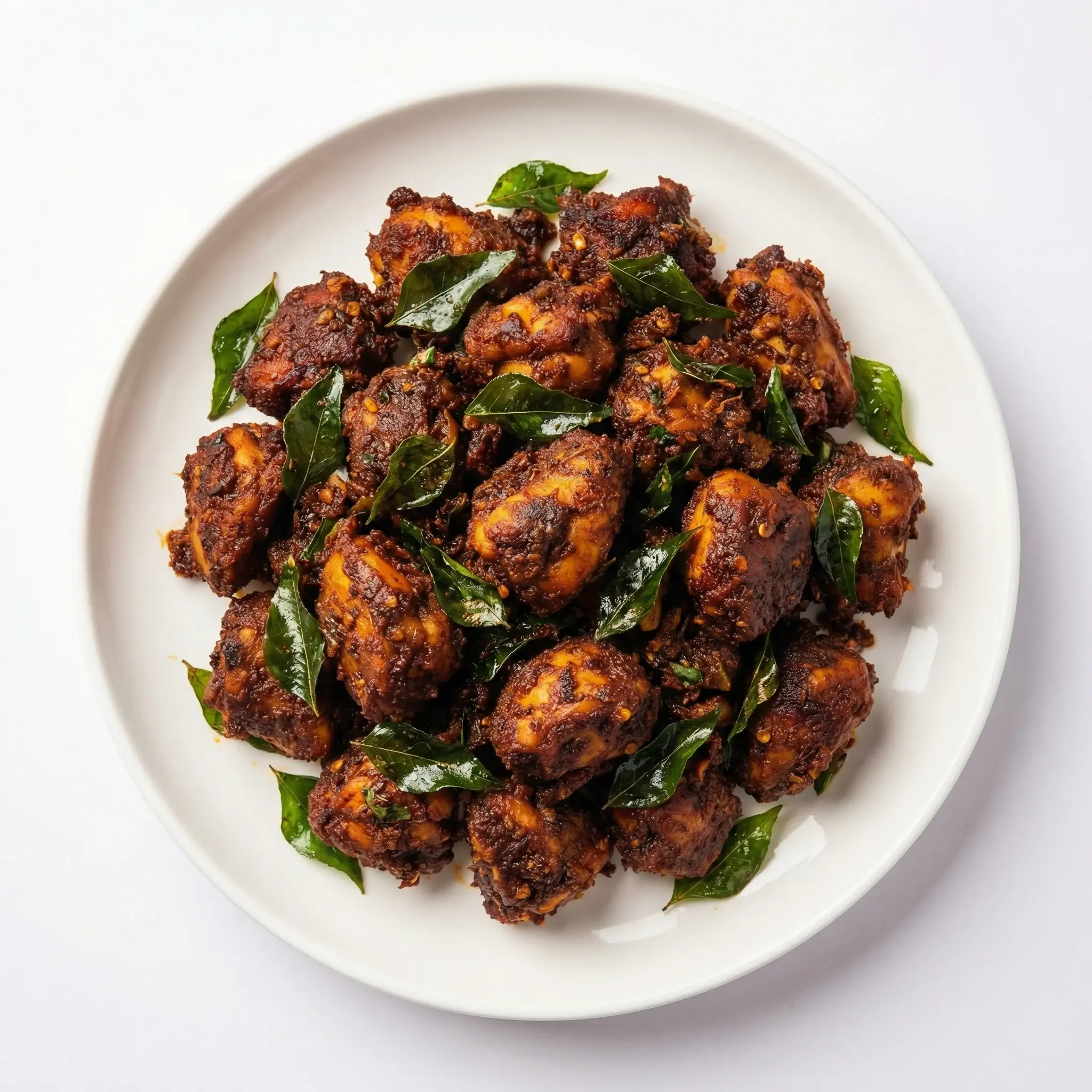 Kozhi Kothi Varattiyathu - Traditional Kerala chicken dry fry at Olive South Indian Cuisine Calgary