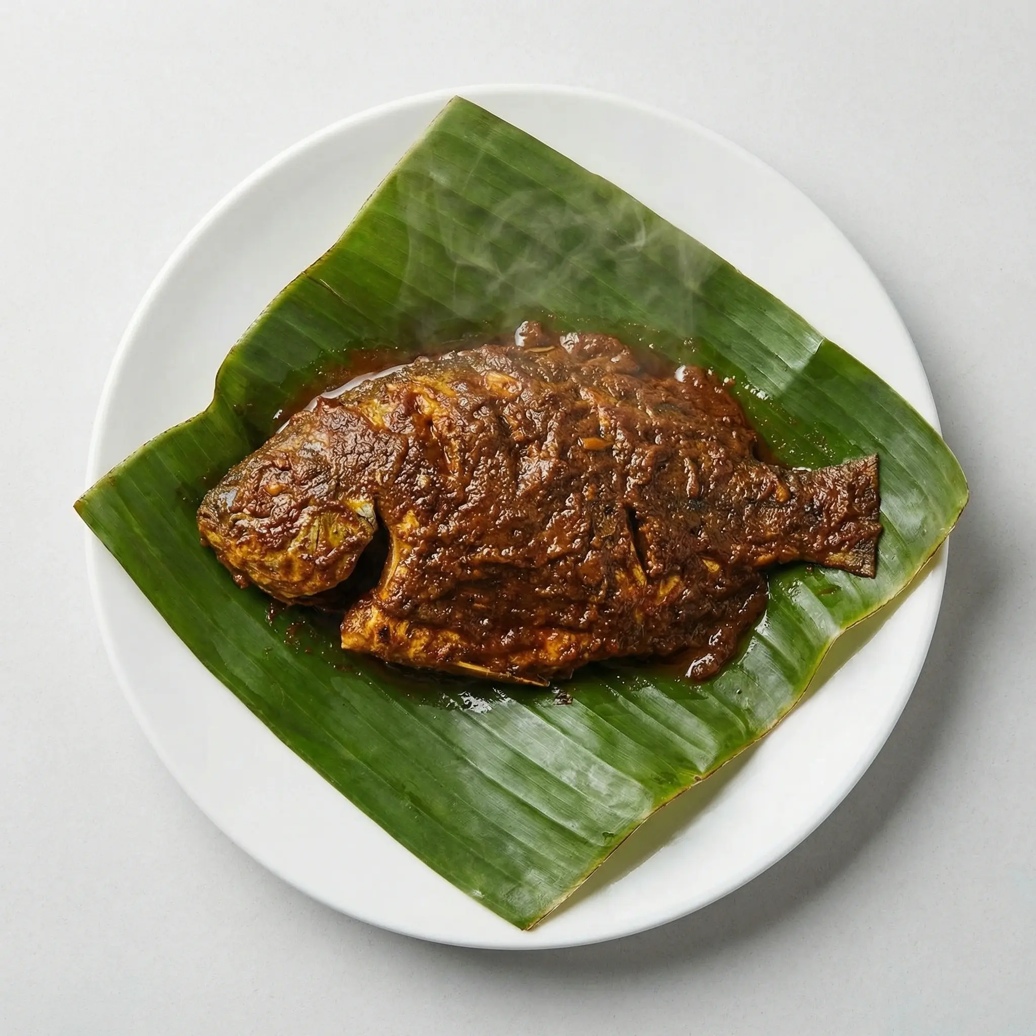 Meen Pollichathu - Kerala fish wrapped in banana leaves at Olive South Indian Cuisine Calgary
